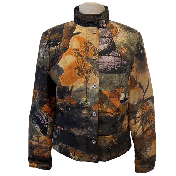 Verse Fall Women’s Jacket Quilted Shoulders Zipper/Snap Closure Long Sleeve M/L - Picture 2 of 14